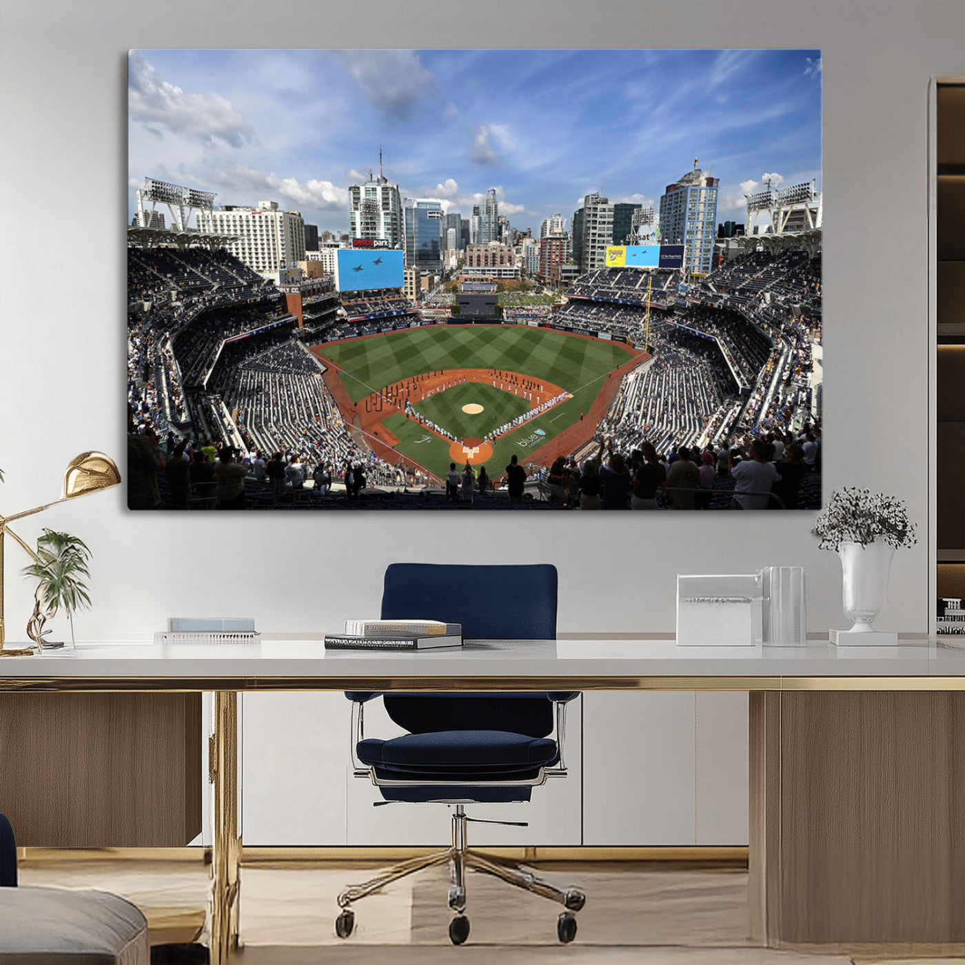 87122-MGV-CV-36X24-Petco Park Field Wall Art Canvas Print, Framed San Diego Stadium Art Picture Print, Petco Park Stadium Perfect Sport Room Decor