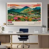 54215-MGV-CV-36X24-Yayoi Kusama Wall Art – Panoramic Japanese Landscape Canvas Print, Modern Abstract Nature Decor for Office, Bedroom or Living Room