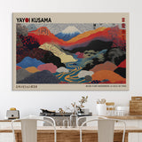 49228-MGV-FC-93X47-3P_Black-Kusama Wall Art – Vibrant Japanese Landscape Canvas Print, Modern Abstract Mountain and River Decor for Living Room, Office or Art
