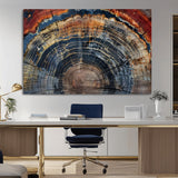 63519-MGV-CV-36X24-Tree Ring Wall Art – Rustic Nature Wood Grain Canvas Print, Abstract Natural Texture Artwork Poster for Living Room, Bedroom,