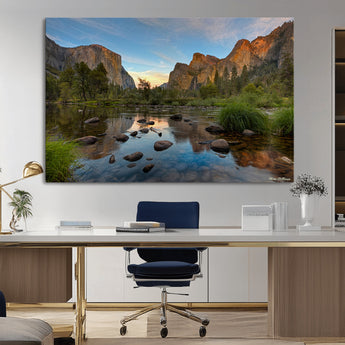 55893831-MGV-CV-36X24-Yosemite Valley Wall Art Canvas Print, Framed El Capitan Art Picture Print, Sierra Landspace Perfect Rustic Nature Decor Artwork