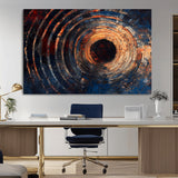 10017879-MGV-CV-36X24-Wood Tree Ring Wall Art Canvas Print, Framed Natural Wood Art Picture Print, Rustic Tree Slice Perfect Rustic Decor Artwork