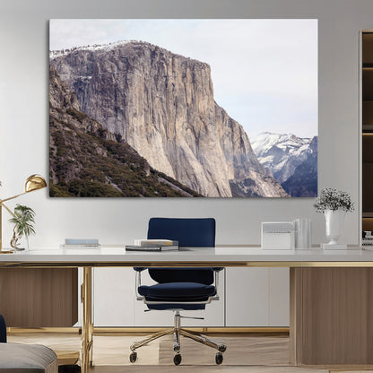 74506434-MGV-CV-36X24-El Capitan Wall Art Canvas Print, Framed Yosemite Cliff Art Picture Print, Sierra Nevada Perfect Sierra Minimalism Decor Artwork