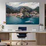 20321590-MGV-CV-36X24-Amalfi Coast Wall Art Canvas Print, Framed Italy Travel Art Picture Print, Mediterranean Landscape Perfect Mediterranean Coastal