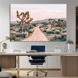 12540952-MGV-CV-36X24-Joshua Tree Park Wall Art Canvas Print, Framed Desert Road Art Picture Print, Sunset Drive Perfect Southwestern Boho Decor Artwork