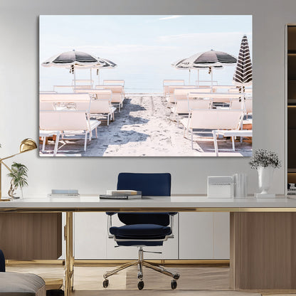 67623952-MGV-CV-36X24-Minimalist Beach Wall Art Canvas Print, Framed Pastel Sand Art Picture Print, Beach Aesthetic Perfect Coastal Minimalist Decor