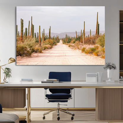 30742780-MGV-CV-36X24-Desert Cactus Wall Art Canvas Print, Framed Southwestern Art Picture Print, Bohemian Western Perfect Southwestern Boho Decor
