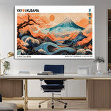 88785870-MGV-CV-36X24-Japanese Great Wave & Mt Fuji Wall Art – Ukiyo e Style Landscape Print with Flowing River, Autumn Mountain Poster, Oriental Asian