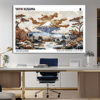 80111817-MGV-CV-36X24-Japanese Landscape Wall Art – Mount Fuji Autumn Canvas Print, Asian Inspired Nature Decor for Living Room, Bedroom, Office or