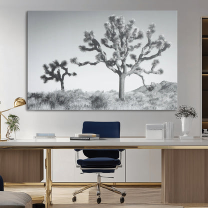 58647785-MGV-CV-36X24-Calm Earthy Aesthetic Wall Art Canvas Print, Framed Arid Terrain Decor Art Picture Print, Joshua Tree Perfect Rustic Minimalist