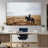 57597730-MGV-CV-36X24-Cowboy Wall Art Wall Art Canvas Print, Framed Western Canvas Art Picture Print, Rustic Ranch Scene Perfect Rustic Western Decor