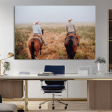 54943176-MGV-CV-36X24-Cowboy Wall Art Wall Art Canvas Print, Framed Western Canvas Art Picture Print, Rustic Ranch Scene Perfect Rustic Western Decor