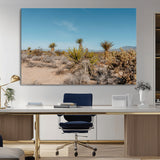 35156165-MGV-CV-36X24-Joshua Tree Wall Art Canvas Print, Framed Desert Landscape Art Picture Print, Warm Earth Tones Perfect Southwestern Minimalist