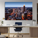 81886632-MGV-CV-36X24-Atlanta Skyline Wall Art – Vibrant City Lights Canvas Print, Modern Urban Cityscape Decor for Living Room, Office, or Apartment