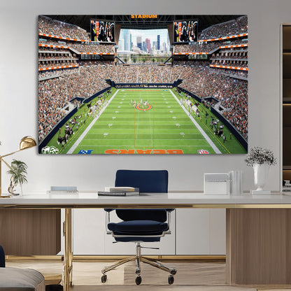 76935553-MGV-CV-36X24-Football Stadium Wall Art – Panoramic Game Day Canvas Print, Sports Decor for Man Cave, Office, Bar, or Living Room