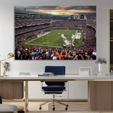 87578930-MGV-CV-36X24-Soldier Field Wall Art – Chicago Bears Football Stadium Sunset Canvas Print, Game Day Sports Decor for Man Cave, Bar, Office, or