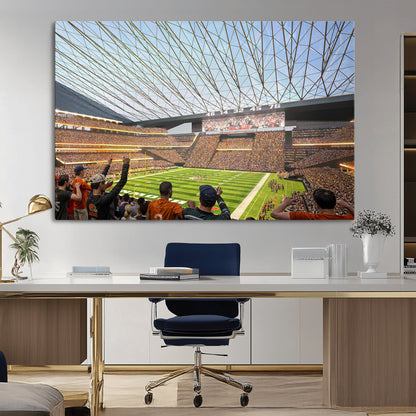 81960112-MGV-CV-36X24-Futuristic Football Stadium Wall Art – Modern Dome Arena Canvas Print, Chicago Bears Concept Design Sports Decor for Man Cave or