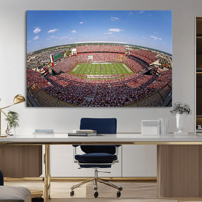 29492070-MGV-CV-36X24-Stadium Wall Art – Panoramic College Football Canvas Print, Game Day Crowd and Field Scene, Sports Photography Decor for Office,
