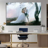 CSTM913-MGV-CV-36X24-Framed Wedding Canvas Print - Custom Wall Art Keepsake for Couples, Elegant Home Decoration Gift, Create Your Own Photo Canvas