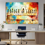 YKE34632598CR-MGV-CV-36X24-Abstract Last Supper with Apostles Wall Art Canvas Print