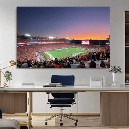 25139565-MGV-CV-36X24-Sanford Stadium Wall Art – Georgia Bulldogs Football Sunset Panorama Canvas Print, College Game Day Decor for Man Cave, Bar, or