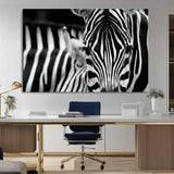 43631-MGV-CV-36X24-Black and White Zebra Wall Art – Modern Animal Print Canvas Artwork for Living Room, Bedroom, or Office Decor