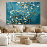 91714-MGV-CV-36X24-Almond Blossoms Wall Art – Handcrafted Van Gogh Inspired Floral Canvas Print, Beautiful Nature Decor for Living Room, Bedroom, or