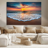 87032-MGV-CV-36X24-Ocean Sunset Wall Art – Stunning Beach Canvas Print with Vibrant Sky, Calm Waves, and Golden Horizon, Perfect Coastal Decor for