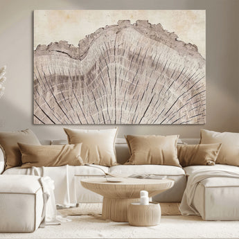 67528-MGV-CV-36X24-Wood Ring Wall Art Canvas Print, Framed Tree Ring Art Picture Print, Rustic Tree Ring Perfect Neutral Boho Decor Artwork