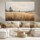38193-MGV-CV-36X24-Golden Meadow Wall Art – Serene Grassland Landscape Canvas Print, Rustic Nature Decor for Bedroom, Living Room or Farmhouse