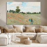74890-MGV-CV-36X24-Monet Poppy Field Wall Art – Impressionist Landscape Canvas Print, Classic French Artwork for Living Room, Bedroom or Office Decor