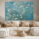 65607-MGV-CV-36X24-Almond Blossom Wall Art – Van Gogh Blue Floral Canvas Print, Elegant Impressionist Painting Decor for Living Room, Bedroom or