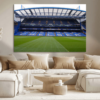 59508-MGV-CV-36X24-Chelsea Stadium Wall Art – Stamford Bridge Football Arena Canvas Print, Iconic Soccer Artwork for Living Room, Office, Game Room
