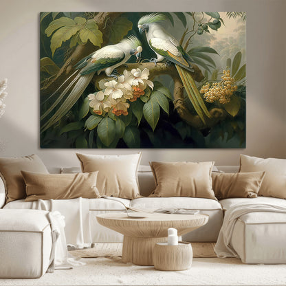 84047-MGV-CV-36X24-Tropical Birds Wall Art – Elegant Botanical Canvas Print, Exotic Nature Decor for Living Room, Bedroom or Office