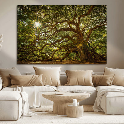 57983-MGV-CV-36X24-Angel Oak Tree Wall Art Canvas Print, Framed Oak Tree Art Picture Print, Angel Oak Perfect Rustic Nature Decor Artwork