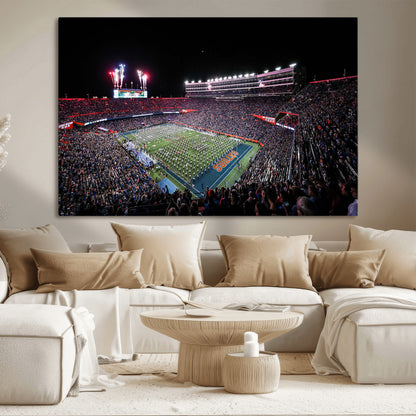 46899-MGV-CV-36X24-Ben Hill Griffin Stadium Wall Art Canvas Print, Framed Football Stadium Art Picture Print, Florida Football Stadium Perfect Sport