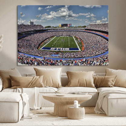 76491-MGV-CV-36X24-Buffalo Bills Stadium Wall Art Canvas Print, Framed Bills Stadium Art Picture Print, Highmark Stadium Perfect Sport Room Decor
