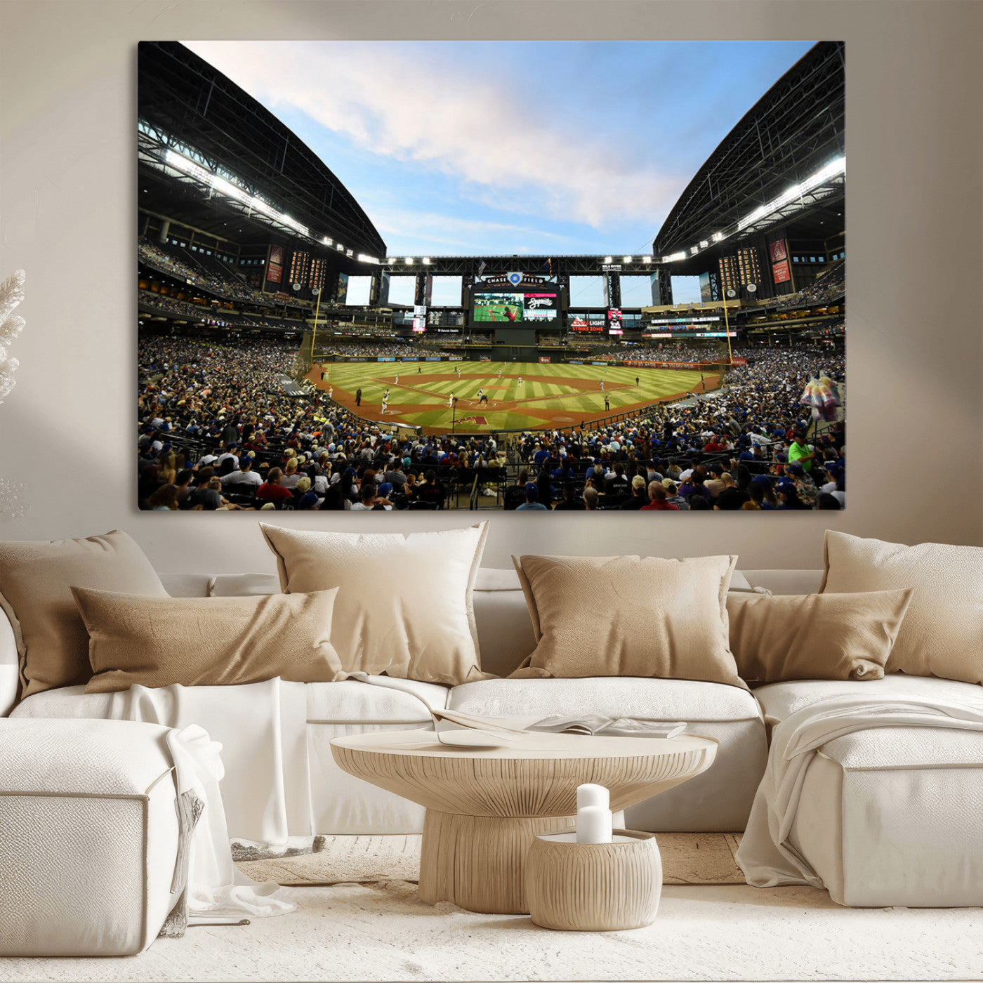 92672-MGV-CV-36X24-Chase Field Stadium Wall Art Canvas Print, Framed Arizona Stadium Art Picture Print, Chase Stadium Perfect Sports Room Decor