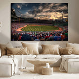 53432-MGV-CV-36X24-Fenway Park Stadium Wall Art Canvas Print, Framed Boston Baseball Stadium Art Picture Print, Massachusetts Fenway Park Perfect