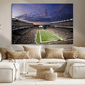 52712-MGV-CV-36X24-Gillette Stadium Field Wall Art Canvas Print, Framed Massachusetts Stadium Art Picture Print, Gillette Stadium Perfect Sport Room