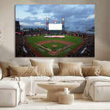 44631-MGV-CV-36X24-Oracle Park Stadium Wall Art Canvas Print, Framed San Francisco Giants Art Picture Print, Giants Stadium Field Perfect Sports Room
