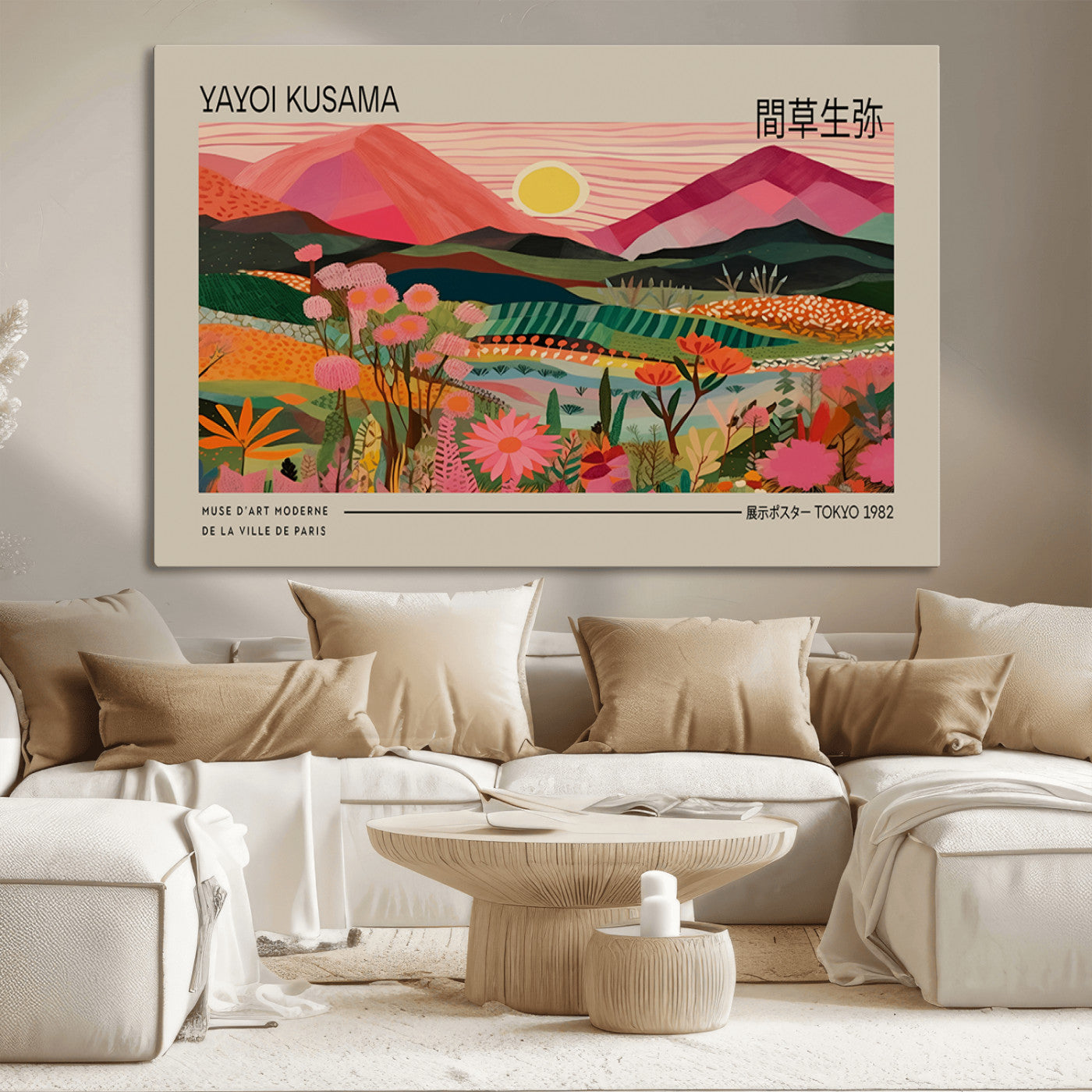 18304-MGV-CV-36X24-Sunset Mountain Landscape Wall Art – Panoramic Abstract Nature Canvas Print, Vibrant Wall Decor for Living Room, Bedroom, Office,