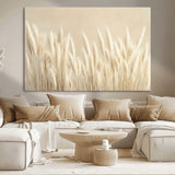 81444-MGV-CV-36X24-Pampas Grass Wall Art Canvas Print, Framed Beige Pampas Grass Art Picture Print, Minimalist Beige Perfect Minimalist Nature Decor