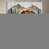 55777-MGV-CV-36X24-Rustic Bear Wall Art Canvas Print, Framed Mountain and Forest Art Picture Print, Wooden Bear Perfect Rustic Lodge Decor Artwork