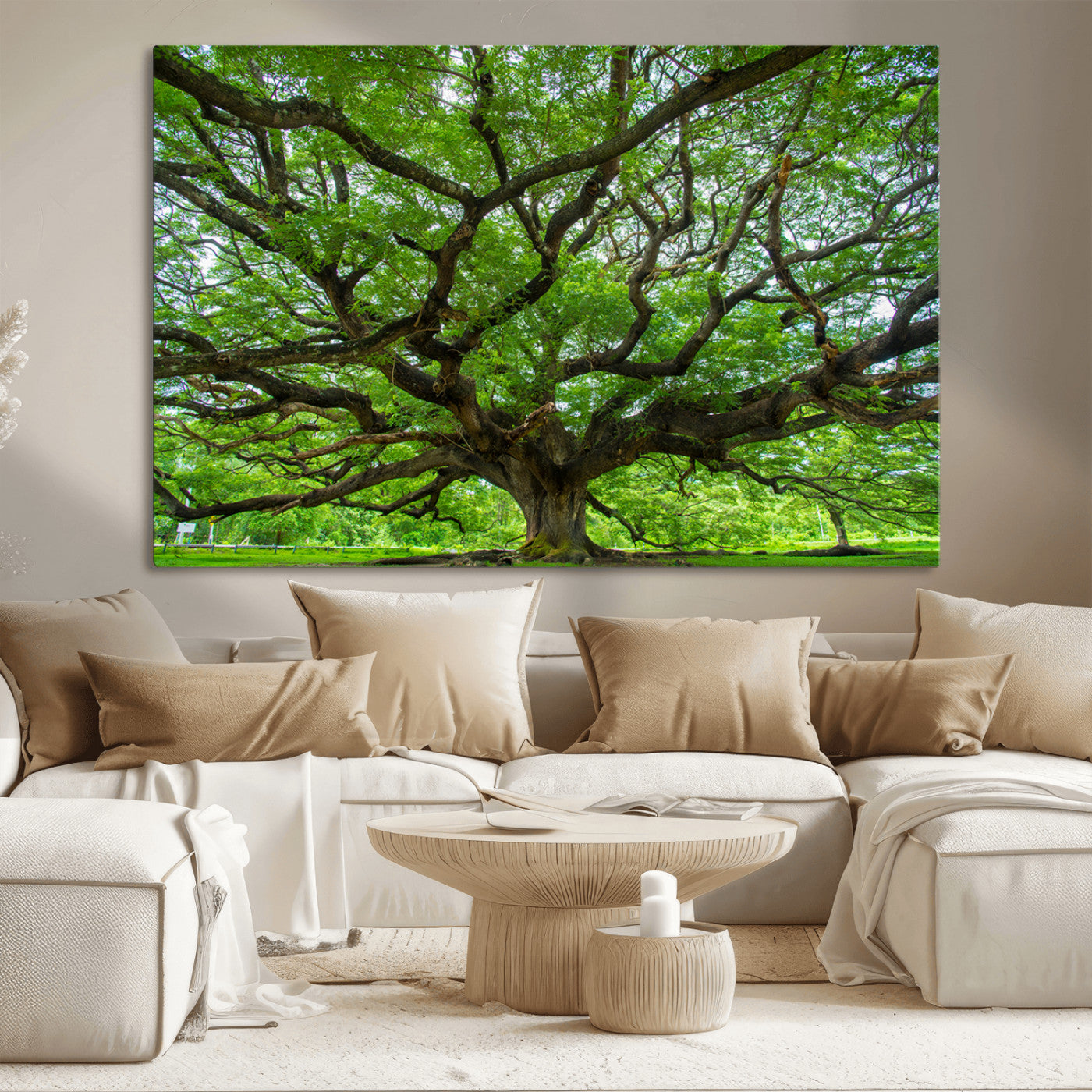 49375306-MGV-CV-36X24-Ancient Tree Wall Art Canvas Print, Framed Sprawling Branches Art Picture Print, Gnarling Tree Perfect Earthy Natural Decor