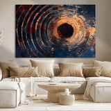 10017879-MGV-CV-36X24-Wood Tree Ring Wall Art Canvas Print, Framed Natural Wood Art Picture Print, Rustic Tree Slice Perfect Rustic Decor Artwork