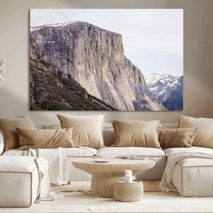 74506434-MGV-CV-36X24-El Capitan Wall Art Canvas Print, Framed Yosemite Cliff Art Picture Print, Sierra Nevada Perfect Sierra Minimalism Decor Artwork