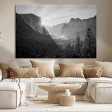39278955-MGV-CV-36X24-Yosemite Valley Wall Art Canvas Print, Framed El Capitan Art Picture Print, Misty Mountain Perfect Modern Rustic Decor Artwork