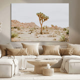 67109959-MGV-CV-36X24-Joshua Tree Wall Art Canvas Print, Framed Neutral Desert Art Picture Print, Earthy Landscape Perfect Neutral Boho Decor Artwork