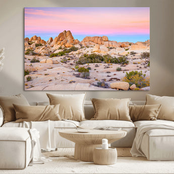 96167137-MGV-CV-36X24-Vibrant Sunset Sky Wall Art Canvas Print, Framed Joshua Tree Art Picture Print, Rugged Terrain Perfect Southwestern Boho Decor